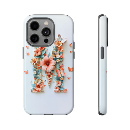 Floral Letter M Phone Case – Personalized Aesthetic Cover for iPhone, Samsung & Google Pixel