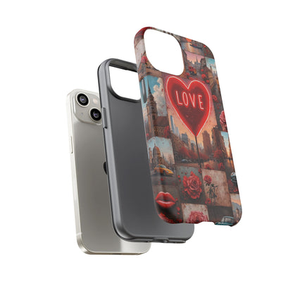 Neon Love Heart & Rose Phone Case