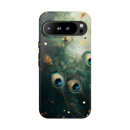 Iridescent Peacock Feather Luxe Phone Case for iPhone, Samsung & Google Pixel