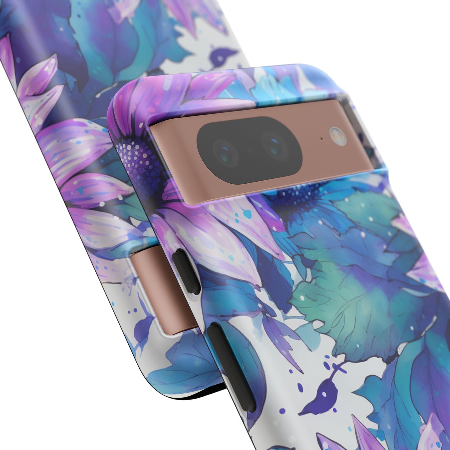 Dreamy Blue & Purple Floral Watercolor Mobile Case