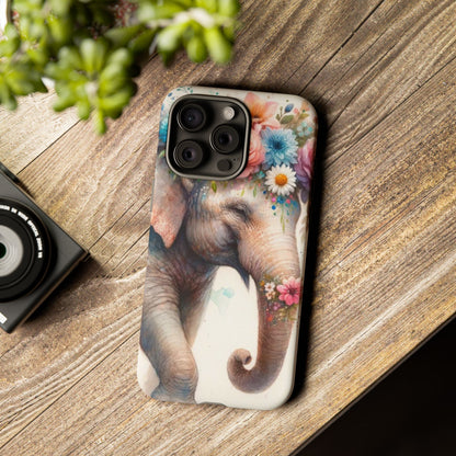 Joyful Floral Elephant Mobile Cover – Whimsical Watercolor Art