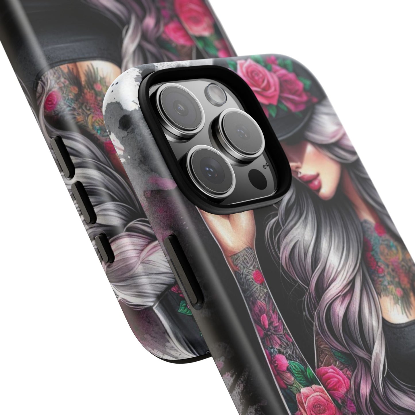 Ink & Roses – Edgy Floral Rebel Mobile Cover