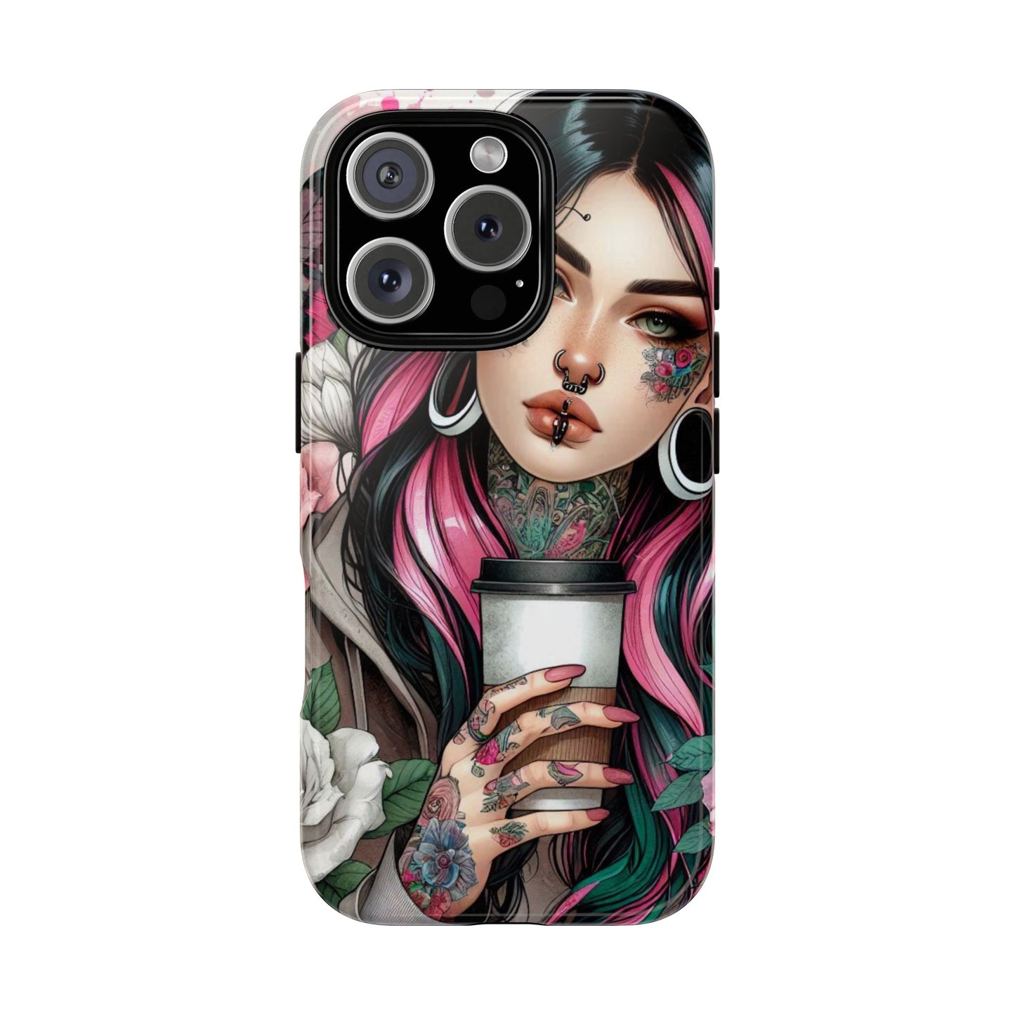 Tattooed Coffee Lover Art Mobile Case