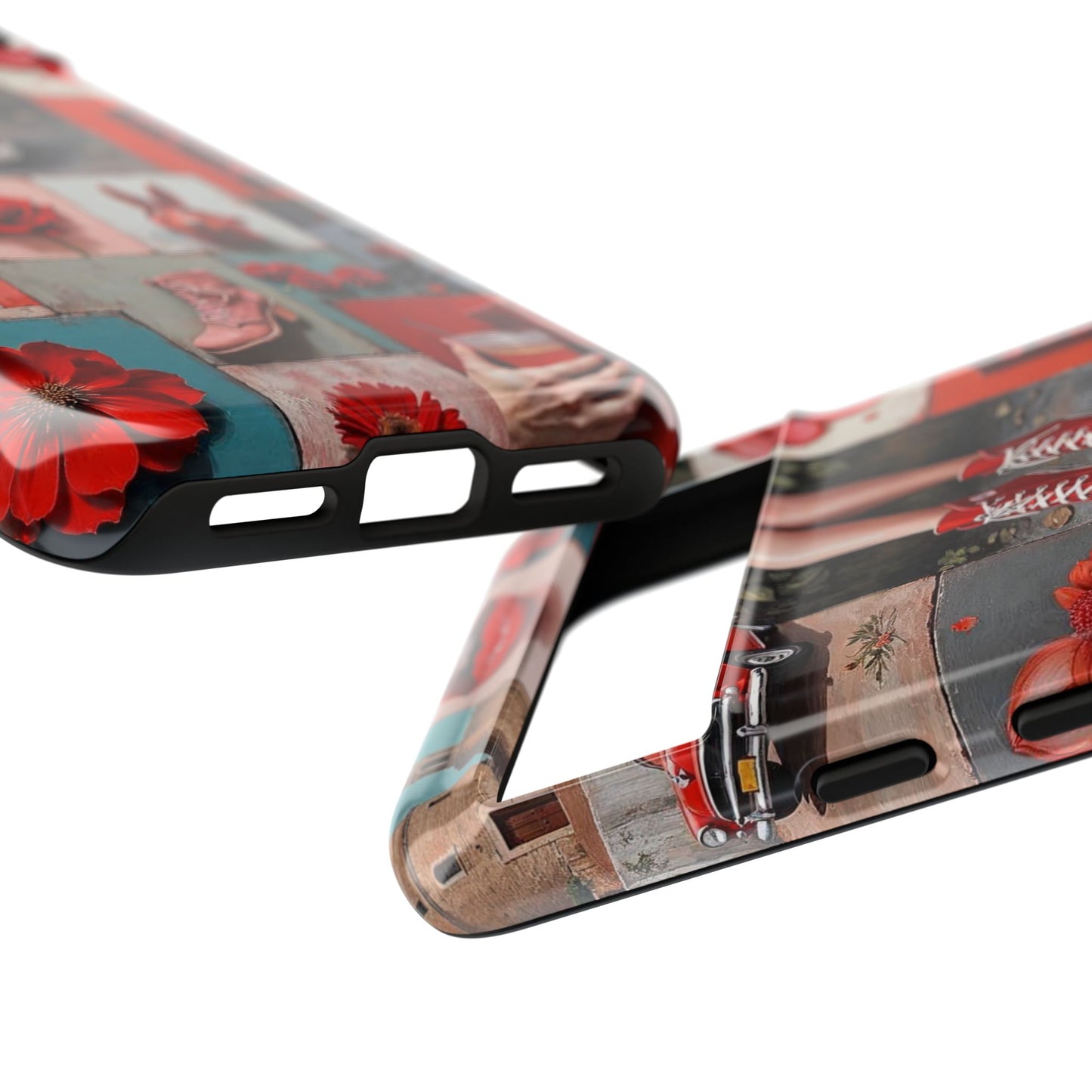 Red Sneakers & Roses Collage Phone Case