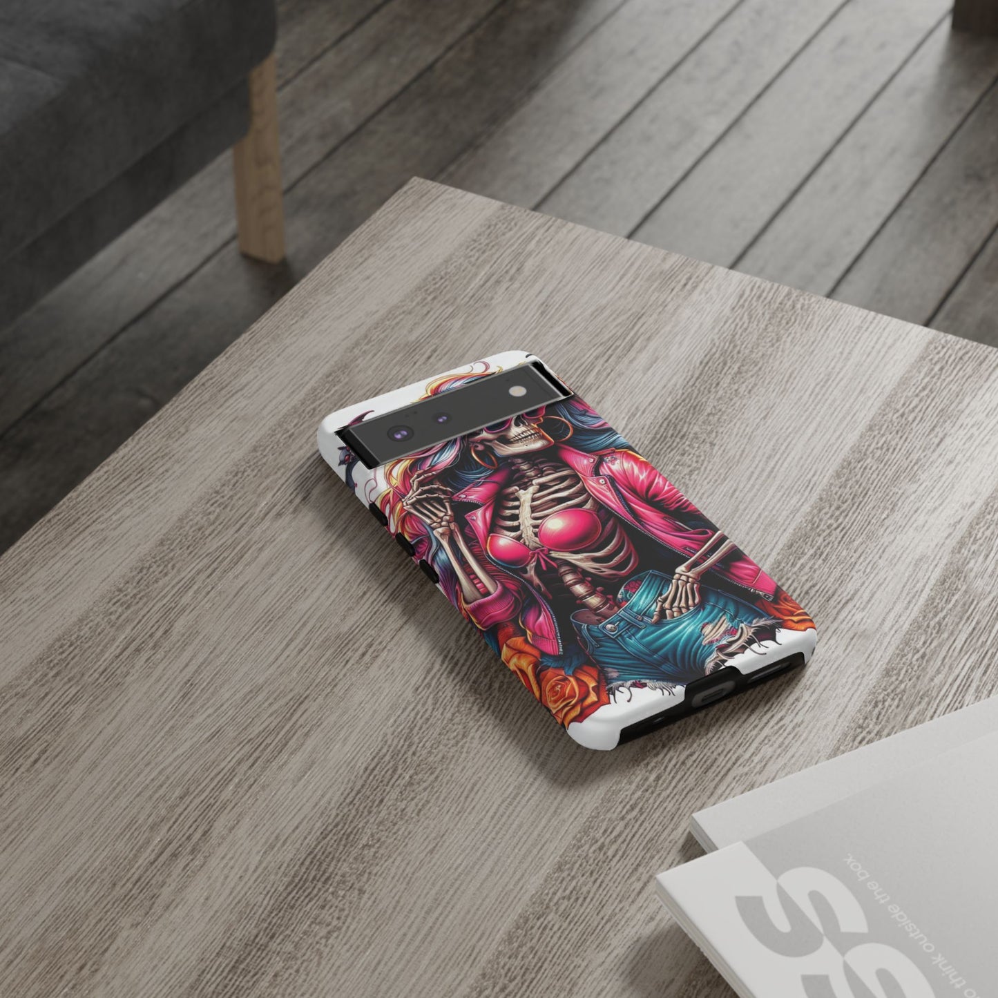 Neon Bones – Retro Skeleton & Vibrant Punk Aesthetic Mobile Cover