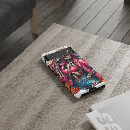 Neon Bones – Retro Skeleton & Vibrant Punk Aesthetic Mobile Cover