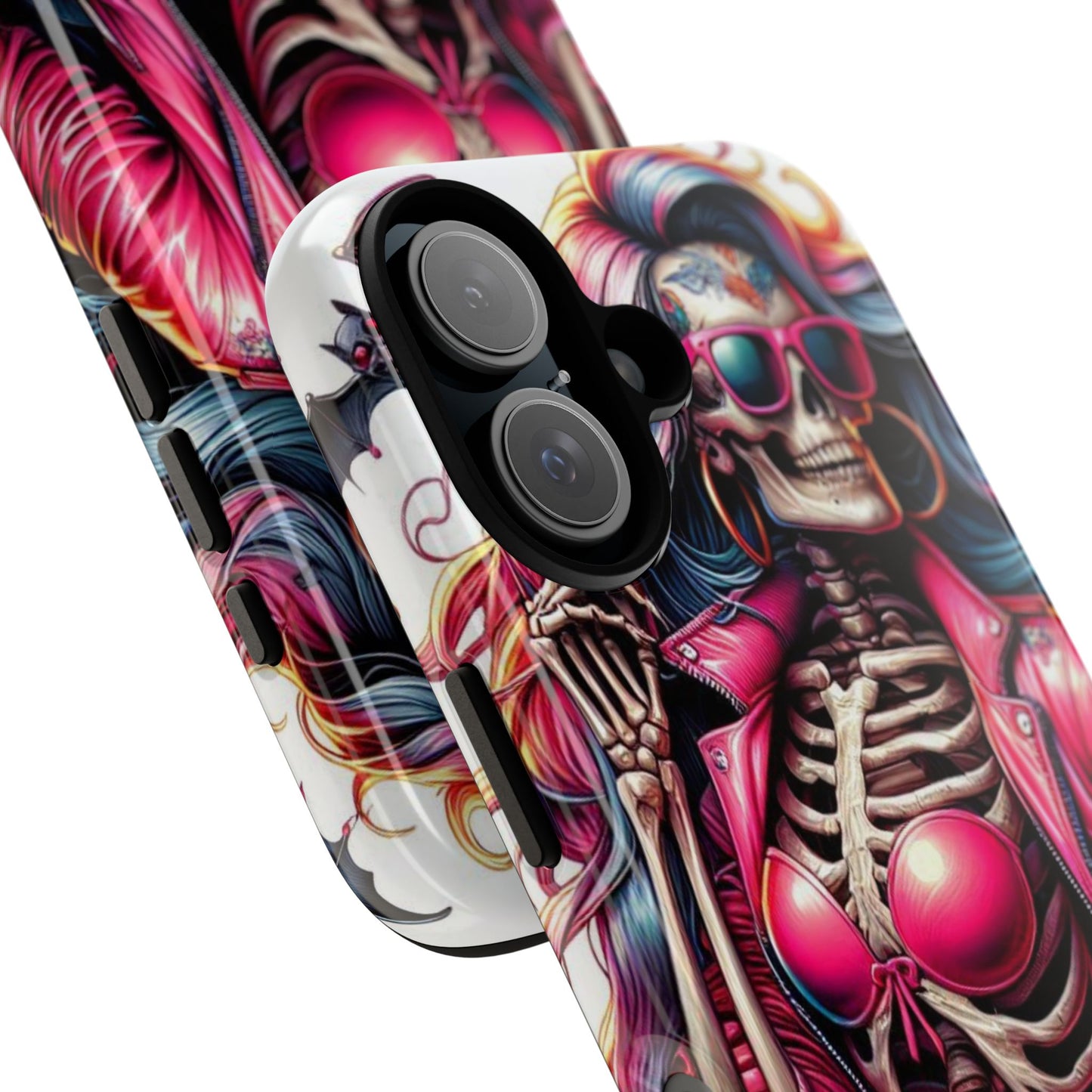 Neon Bones – Retro Skeleton & Vibrant Punk Aesthetic Mobile Cover