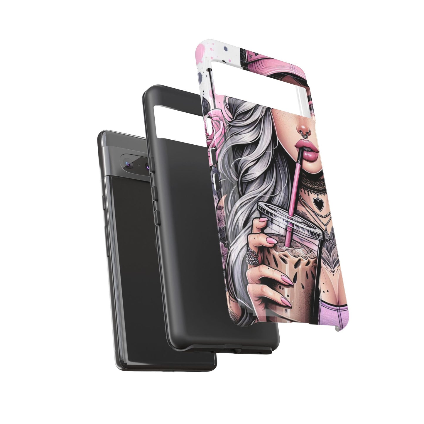 Pink Aesthetic Rebel – Iced Coffee & Inked Beauty Mobile Cover