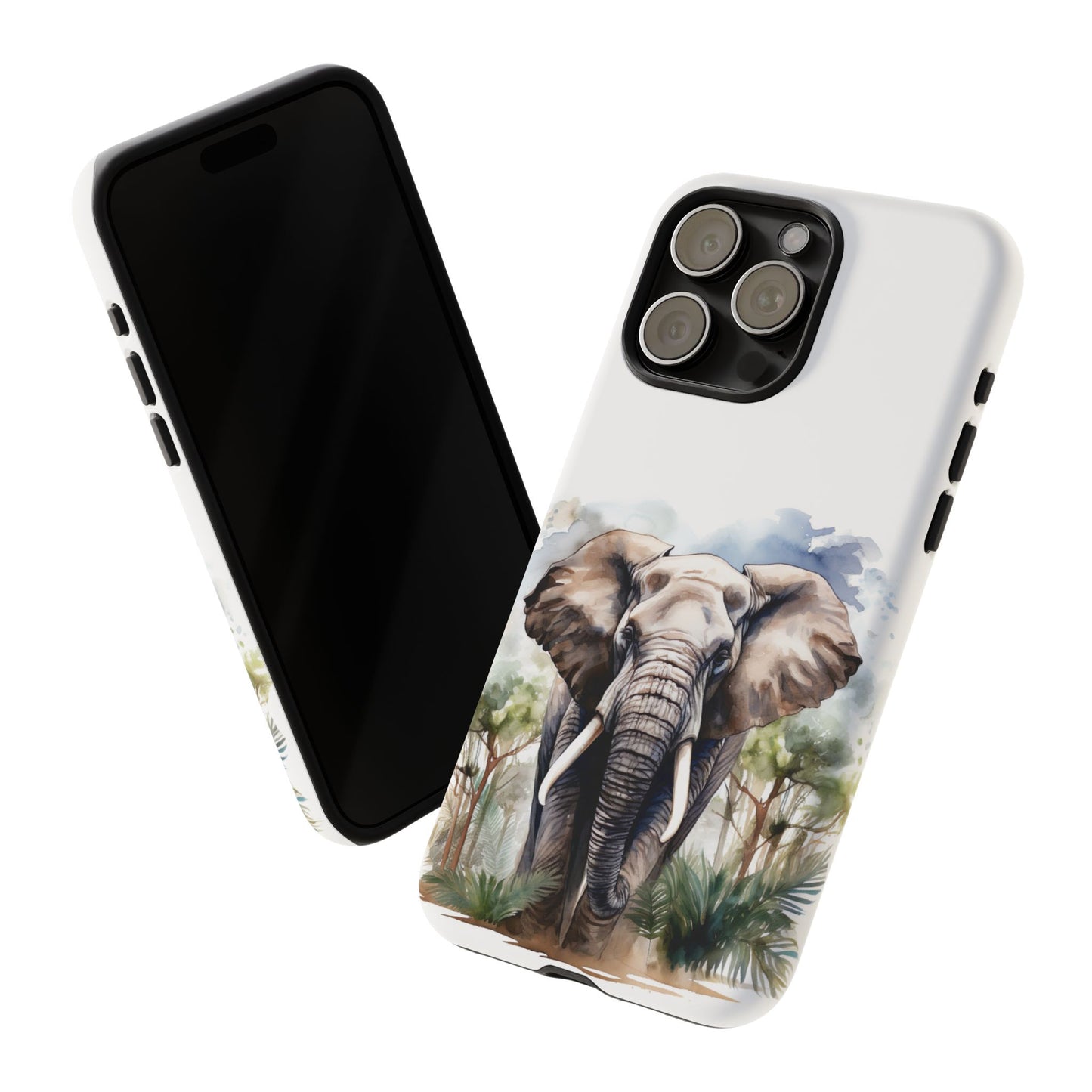 Majestic Watercolor Elephant Mobile Cover – Artistic Wildlife Design