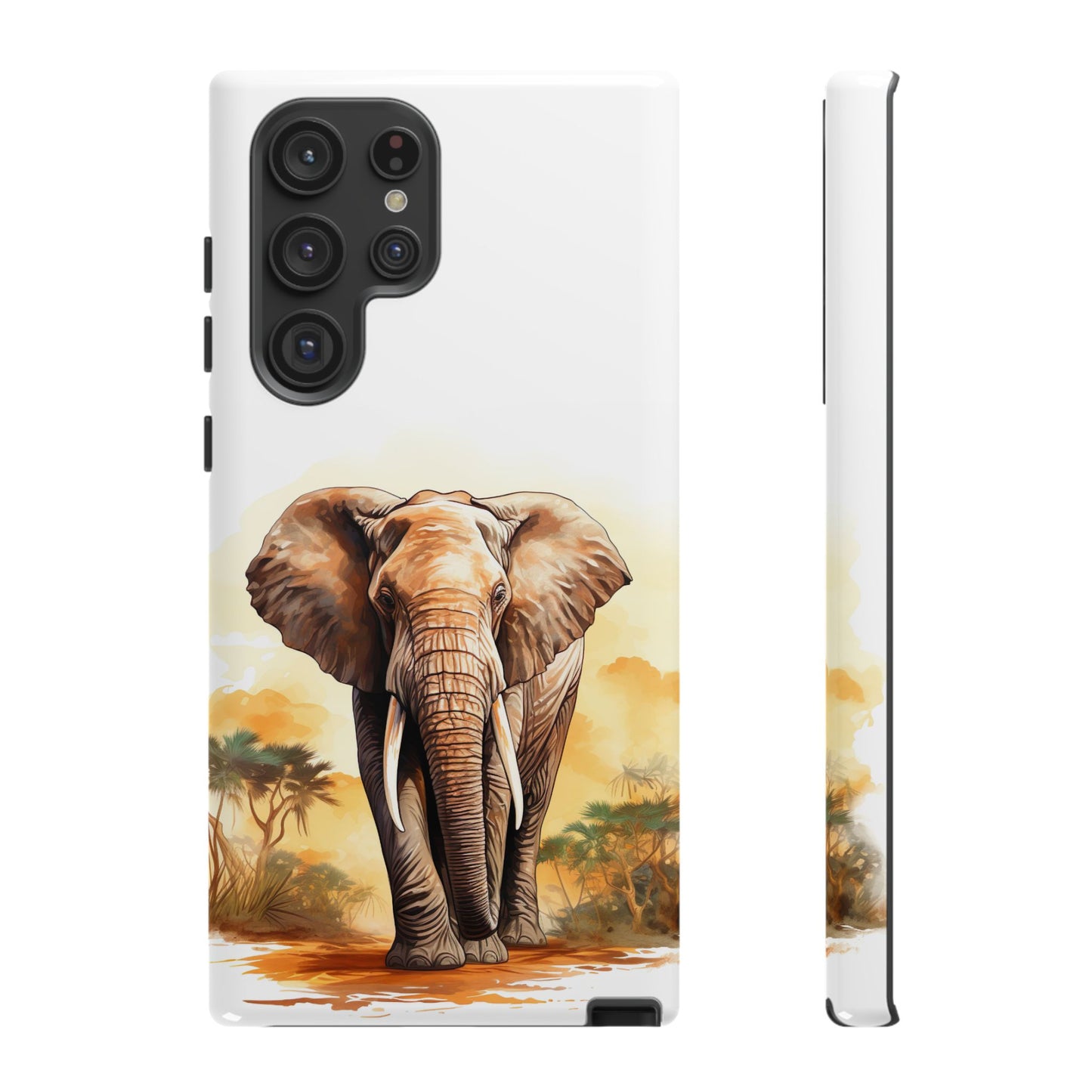 Safari Elephant Watercolor Mobile Cover – Majestic Wildlife Art