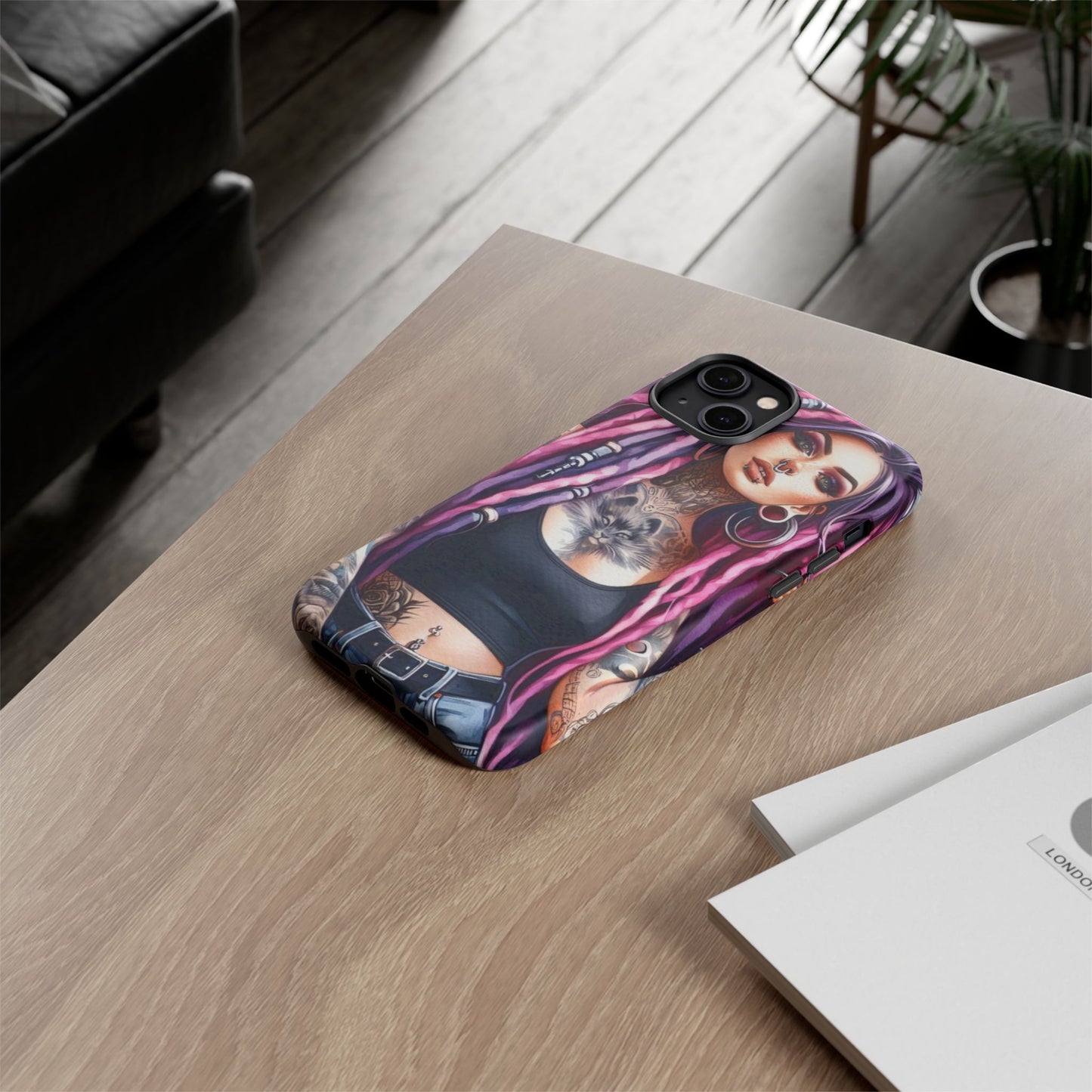 Tattooed Rebel – Gothic Cat Spirit Mobile Cover