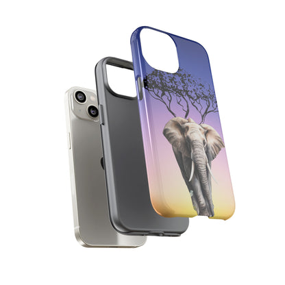 Surreal Elephant Tree Mobile Cover – Dreamy Sunset Fantasy