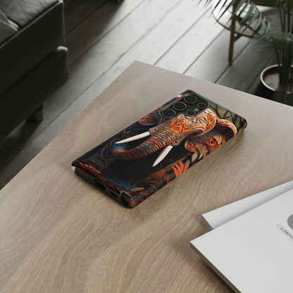 Elegant Artistic Elephant Mobile Cover – Intricate Paper-Cut Design