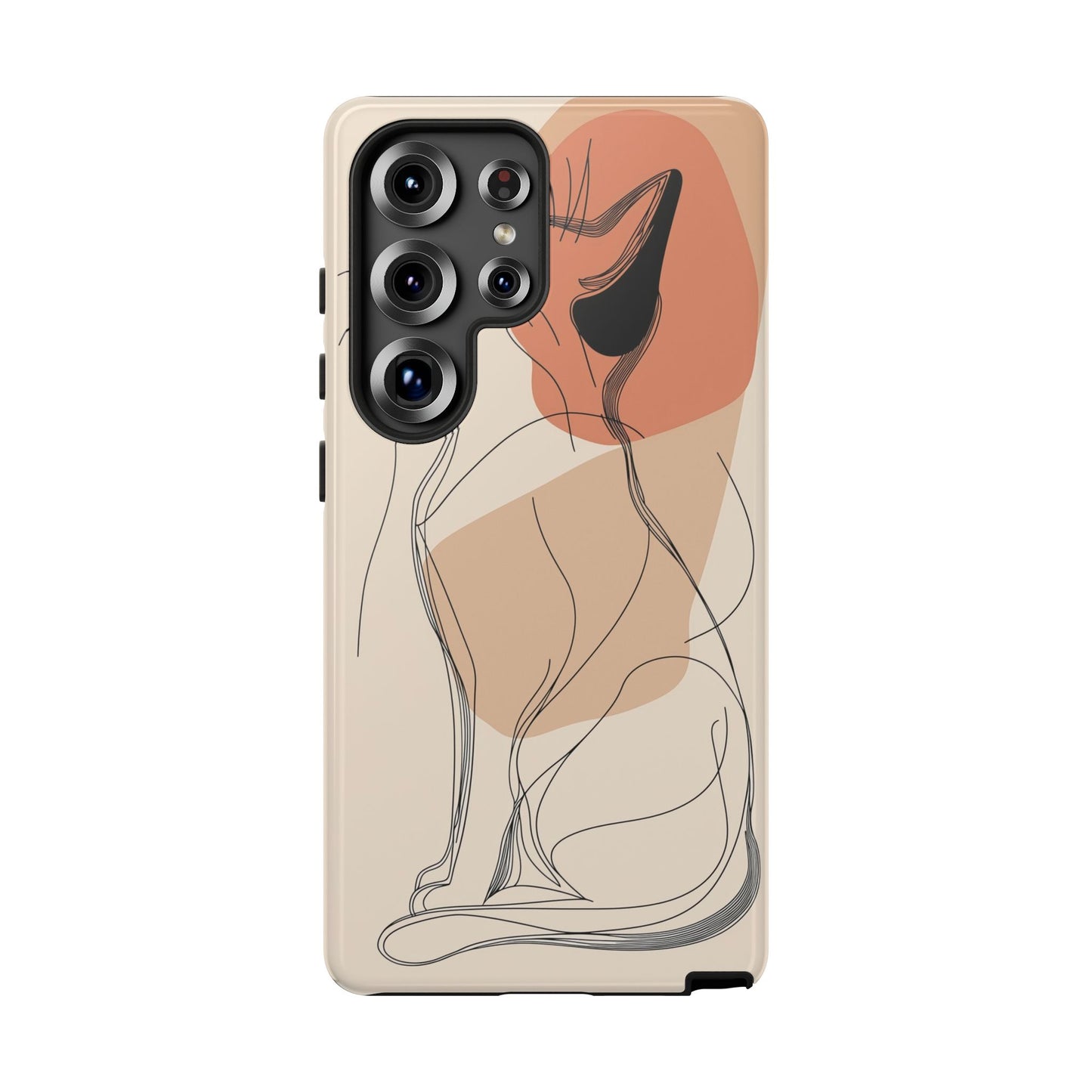 Graceful Cat Outline: Abstract Whiskered Beauty Phone Case for iPhone, Samsung & Pixel