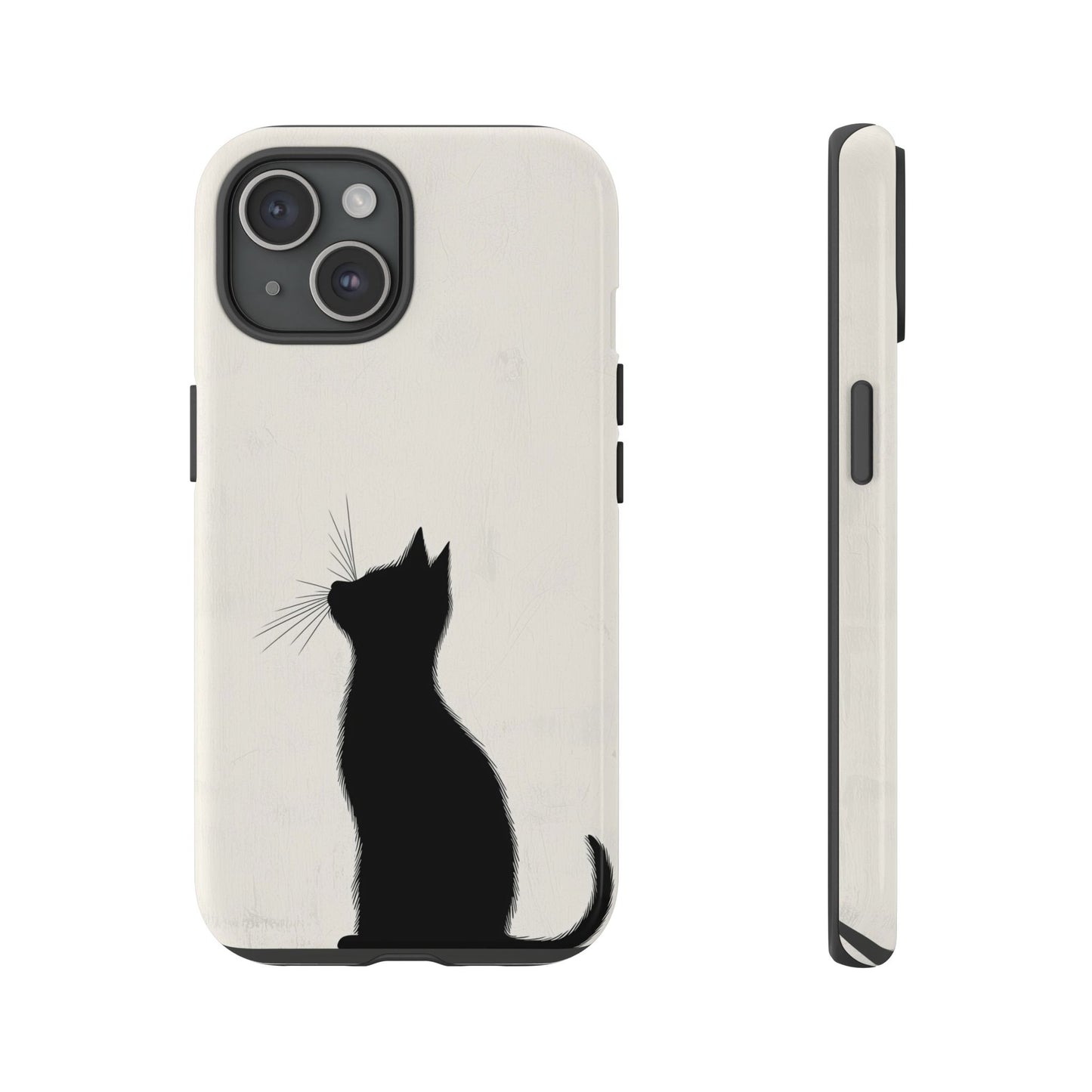 Silent Gaze: Minimalist Black Cat  Phone Case for iPhone, Samsung & Pixel