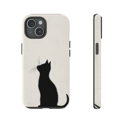 Silent Gaze: Minimalist Black Cat  Phone Case for iPhone, Samsung & Pixel