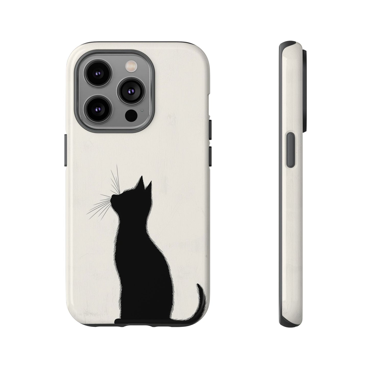 Silent Gaze: Minimalist Black Cat  Phone Case for iPhone, Samsung & Pixel