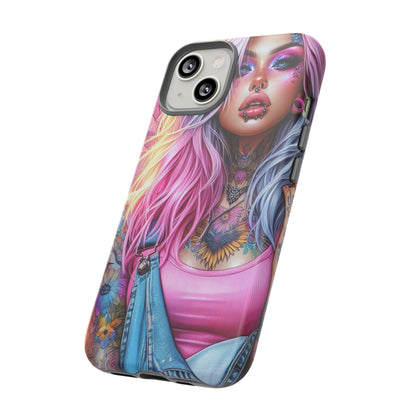 Sunset Glow – Pastel Punk & Floral Ink Mobile Cover