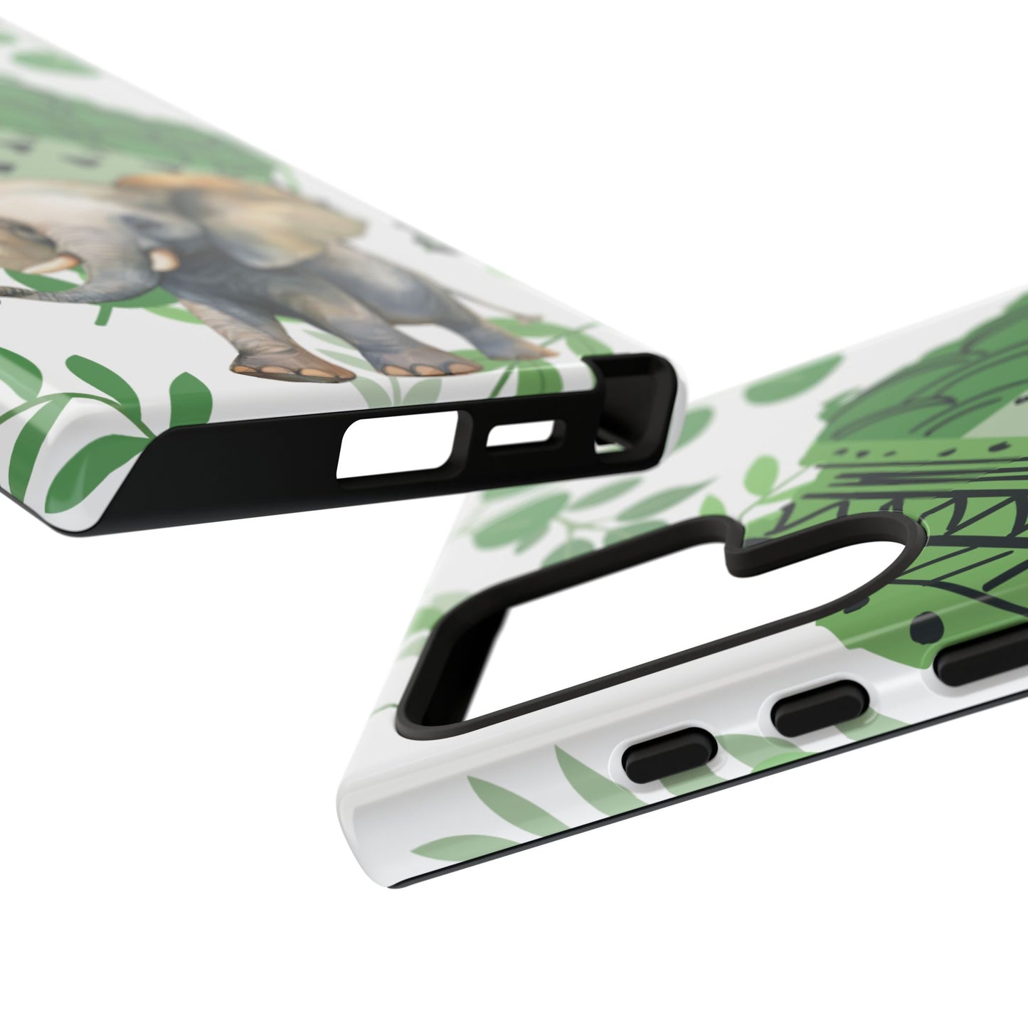 Playful Baby Elephant Mobile Cover – Tropical Boho Art