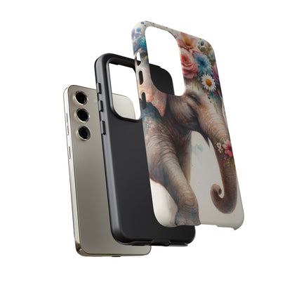 Joyful Floral Elephant Mobile Cover – Whimsical Watercolor Art