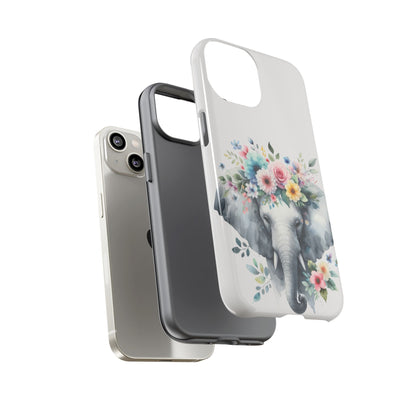 Floral Crown Elephant Mobile Cover – Elegant Watercolor Art
