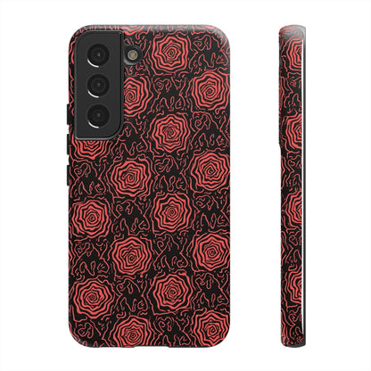 Red roses abstract geometric seamless pattern design