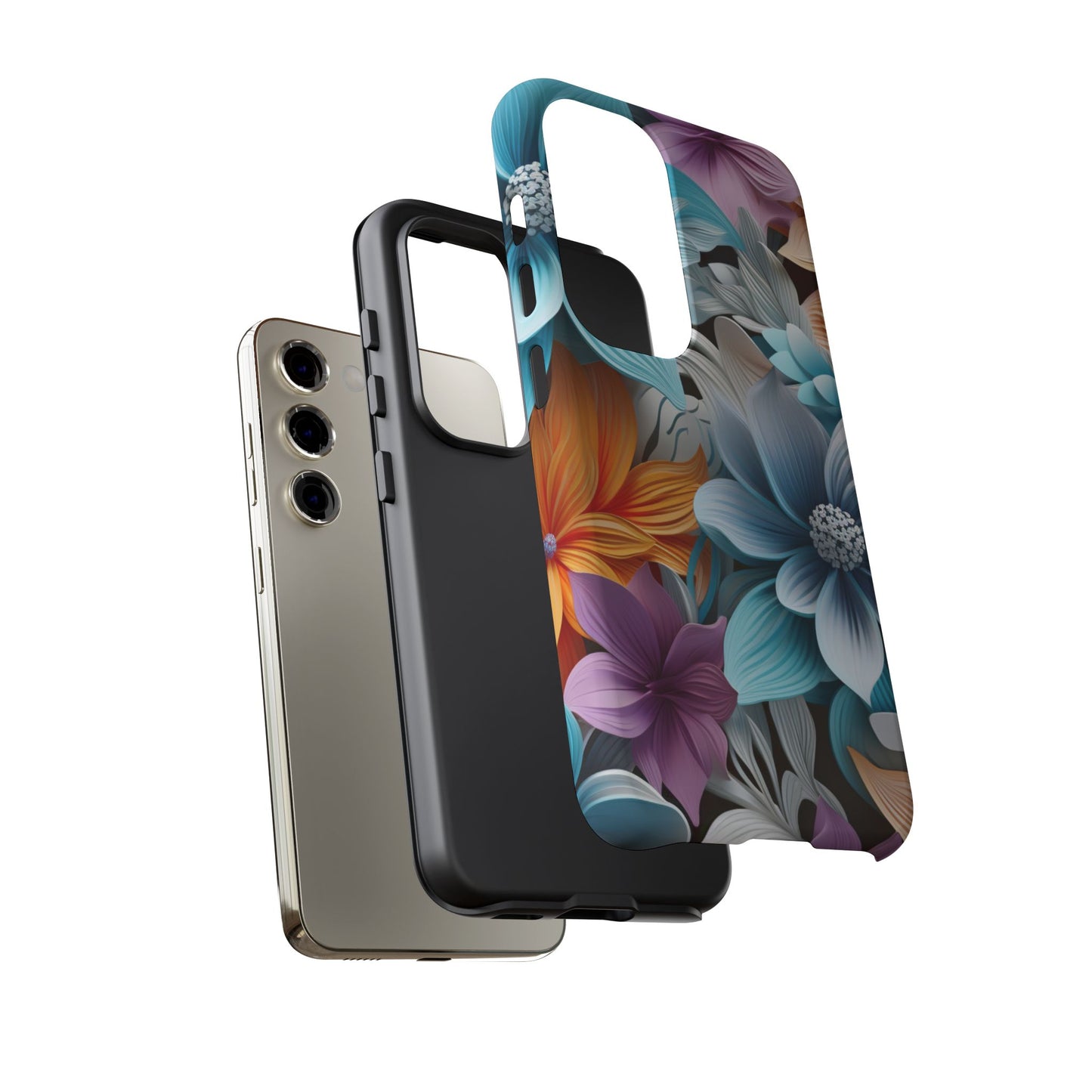 Elegant 3D Floral Bloom Mobile Case – Vivid & Artistic