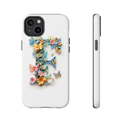 Floral Letter F Phone Case – Personalized Aesthetic Cover for iPhone, Samsung & Google Pixel