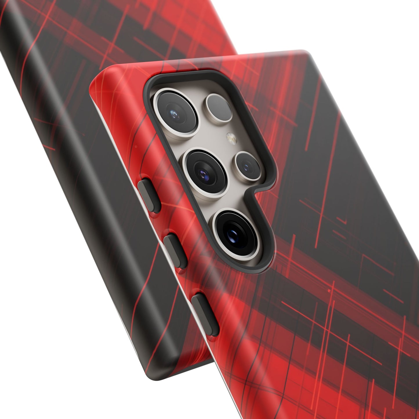 Abstract Red and Black Geometric Pattern