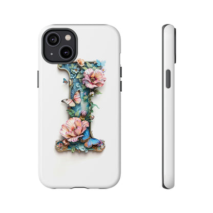 Floral Letter I Phone Case – Personalized Aesthetic Cover for iPhone, Samsung & Google Pixel
