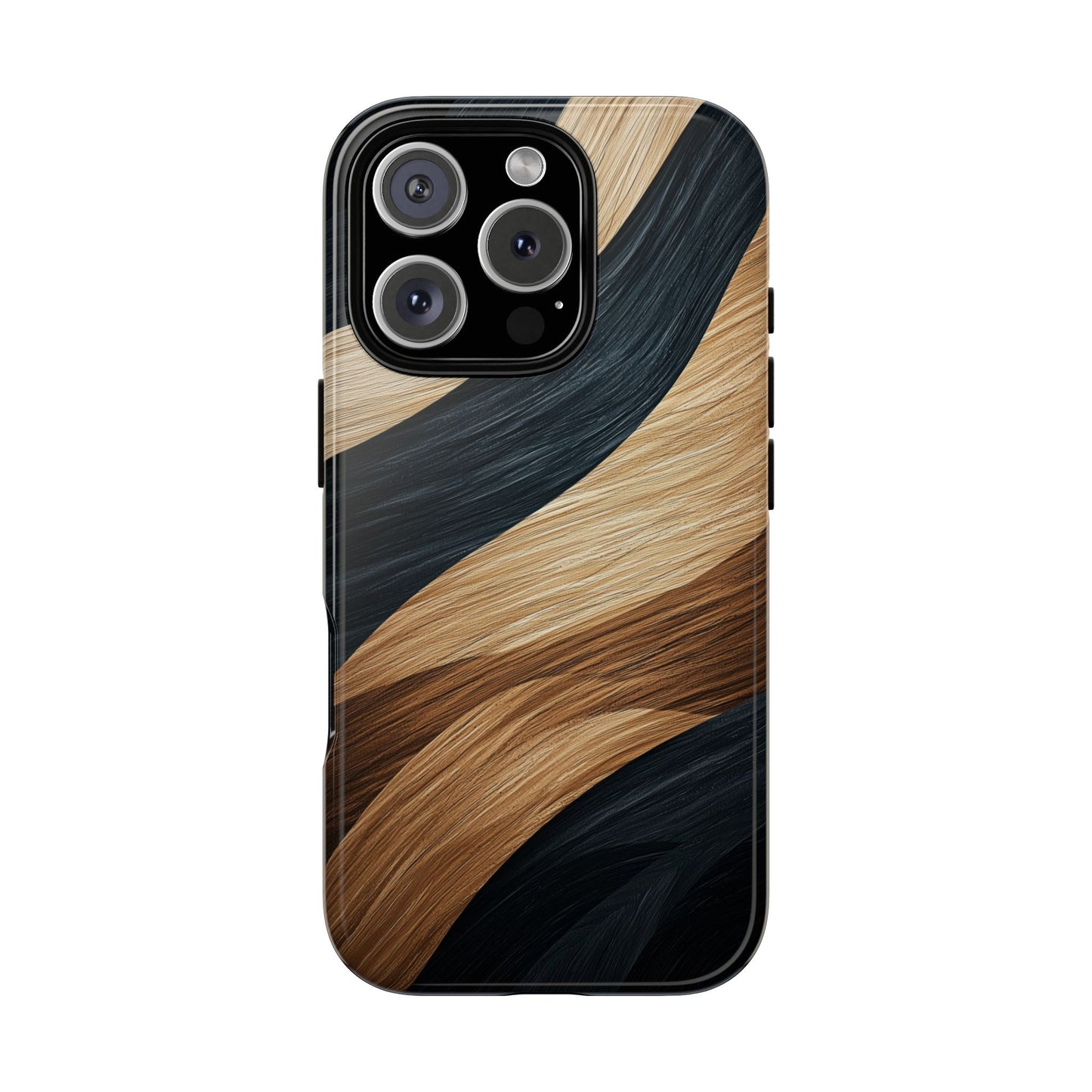 Metallic Black & Gold Zebra Stripes Phone Case for iPhone, Samsung & Google Pixel