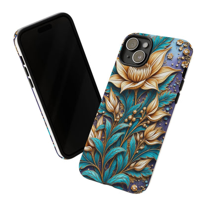 Golden Chrysanthemum: Floral Stained Glass Masterpiece