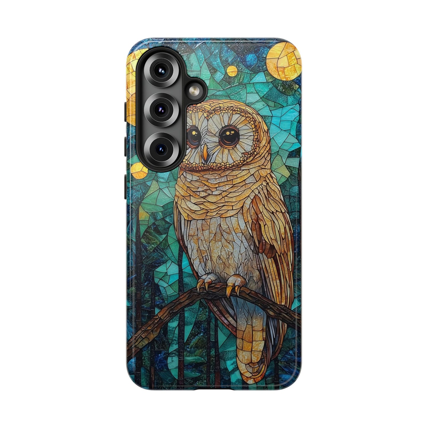 Nocturnal Wisdom – Stained Glass Owl Phone Case for iPhone, Samsung & Pixel