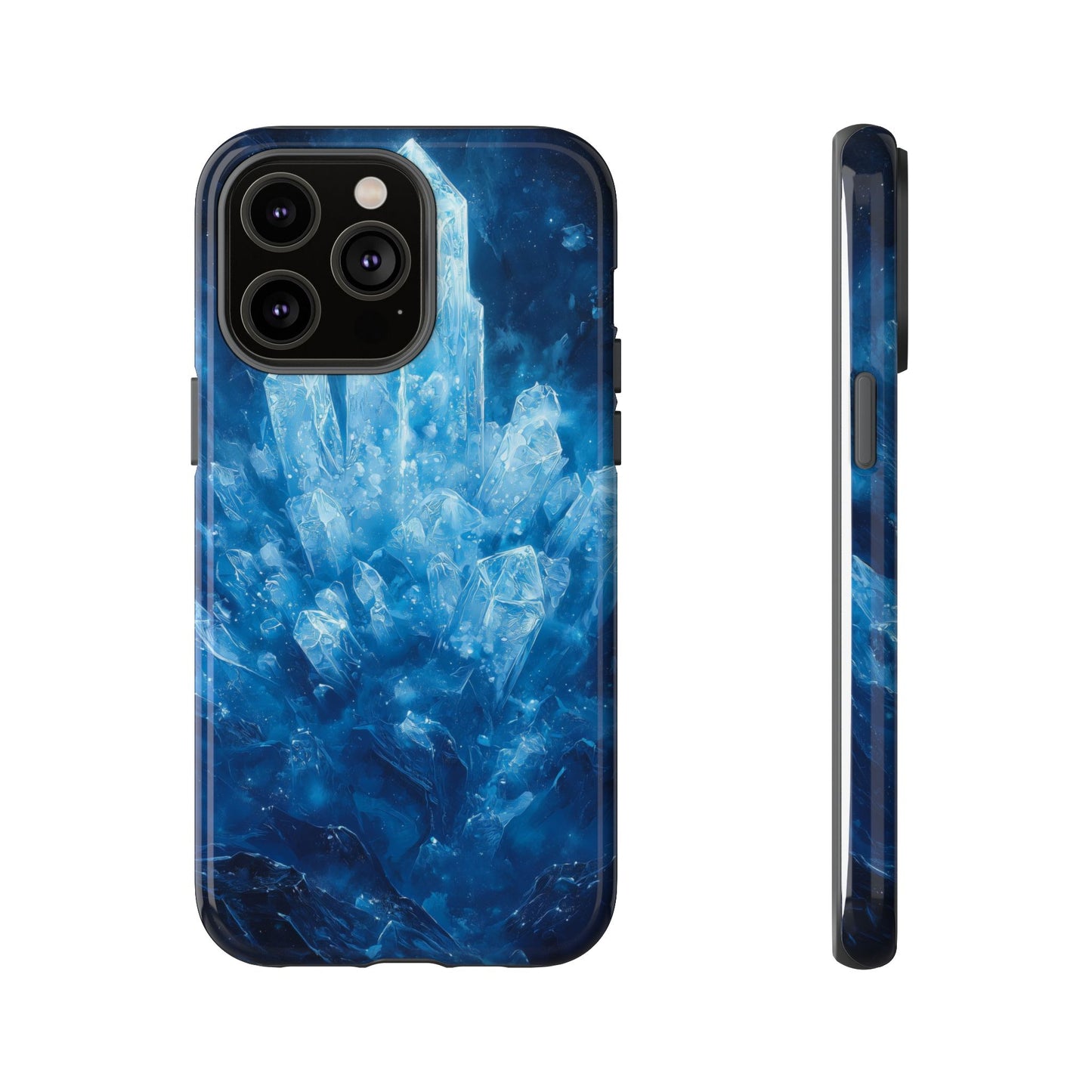 Cosmic Ice Crystal Matching Couple Phone Case – A Dazzling Duo for iPhone, Samsung & Google Pixel