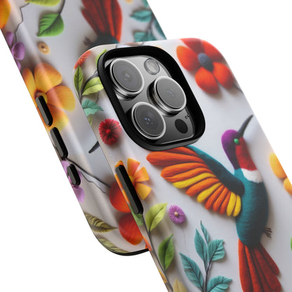 Embroidered Hummingbird with Floral Design | Nature's Elegant Stitch | iPhone 16 Pro