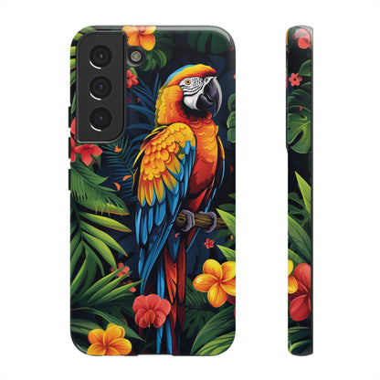 Floral Parrot Phone Case – Tropical Bird Design for iPhone, Samsung & Google Pixel