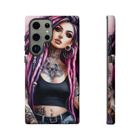 Tattooed Rebel – Gothic Cat Spirit Mobile Cover