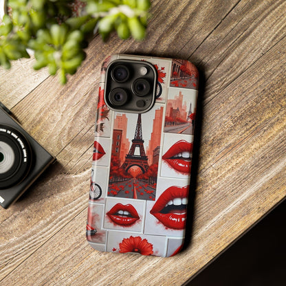 Red Lips & Eiffel Tower Phone Case