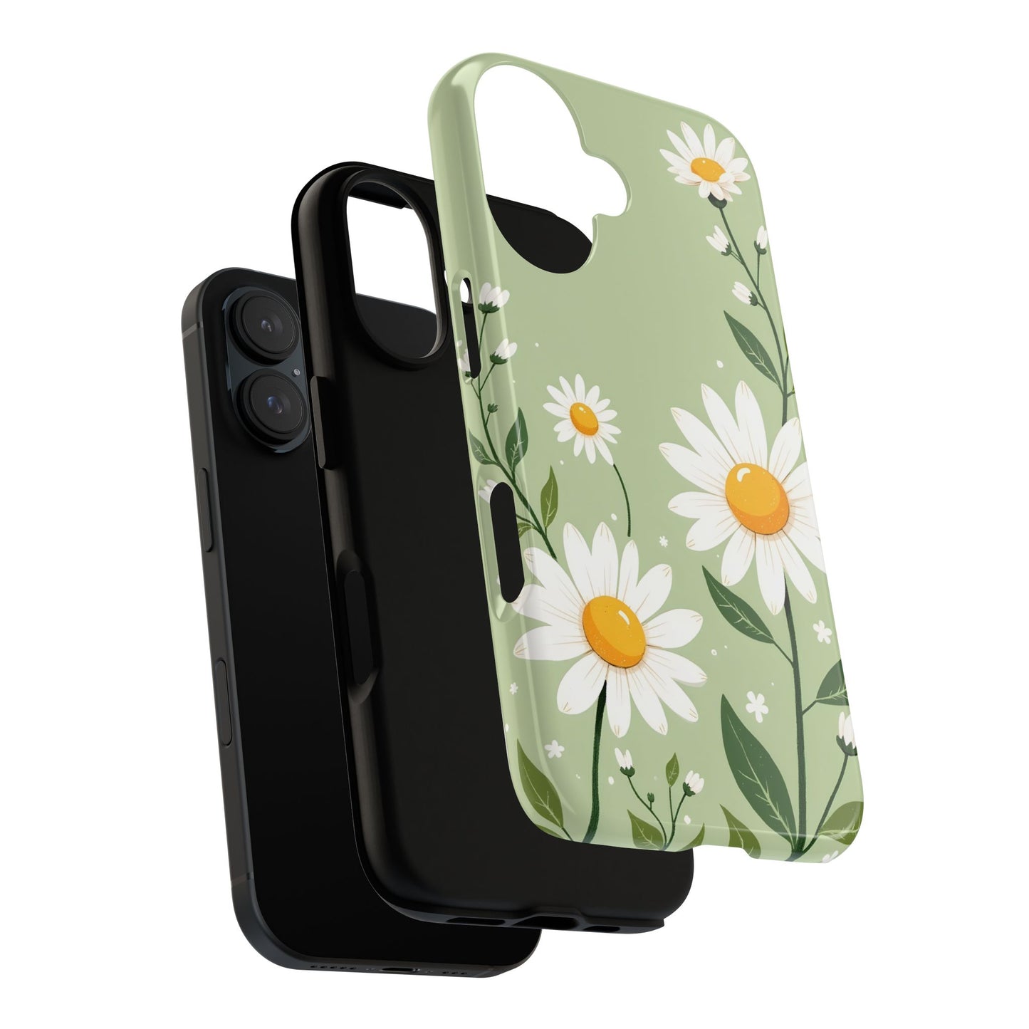 Green Floral Case, Daisy Pattern Design, Iphone Case Design, Perfect Gift For Her