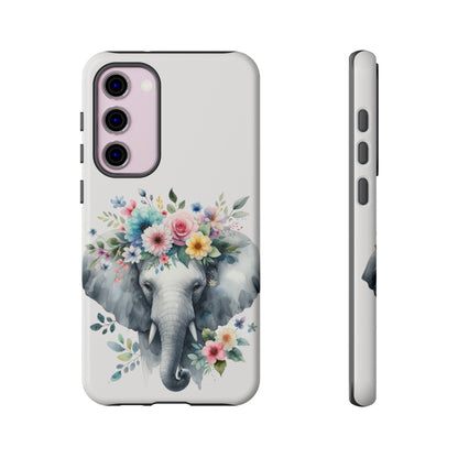 Floral Crown Elephant Mobile Cover – Elegant Watercolor Art