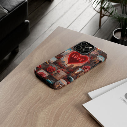 Neon Love Heart & Rose Phone Case