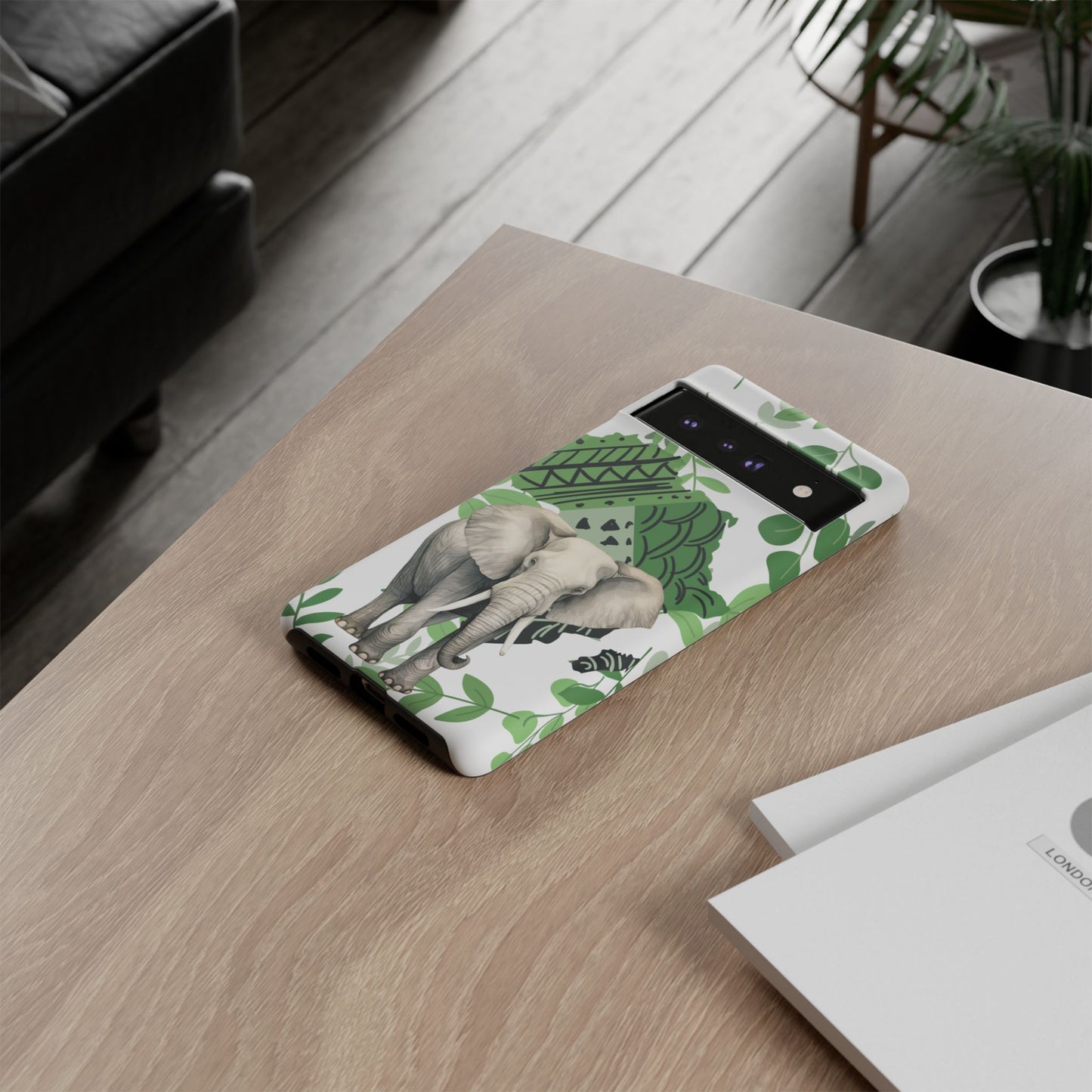Tropical Elephant Mobile Cover – Nature-Inspired Boho Art