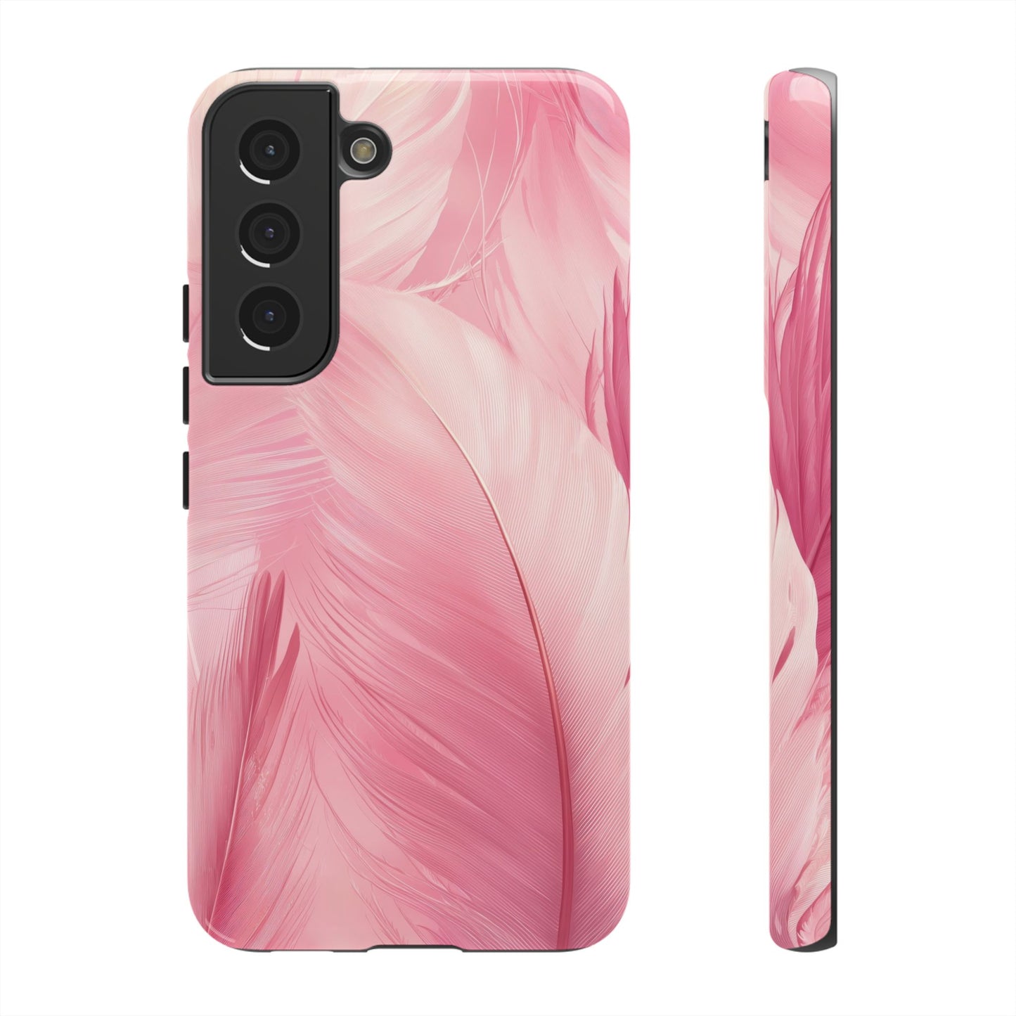 Soft Pink Flamingo Feather Phone Case for iPhone, Samsung & Google Pixel