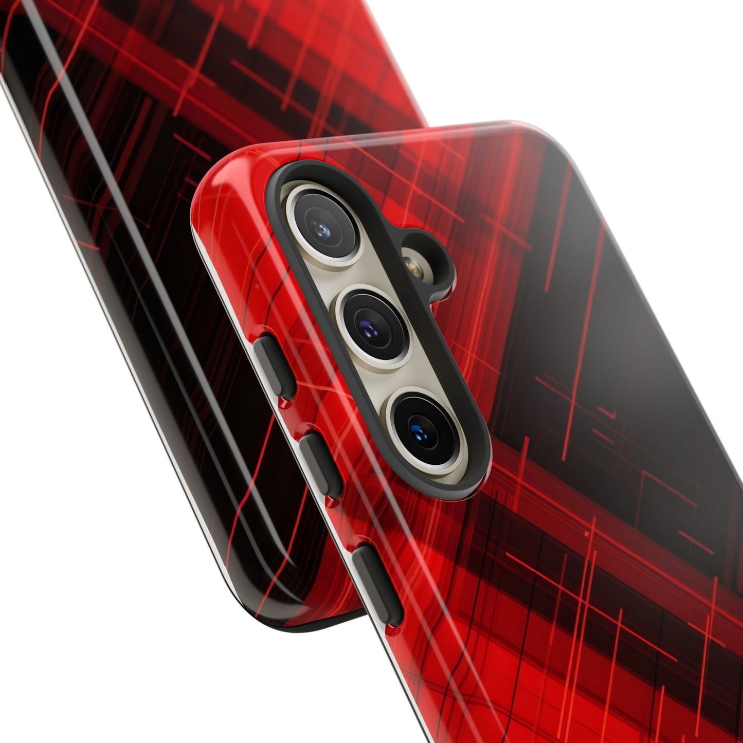 Abstract Red and Black Geometric Pattern