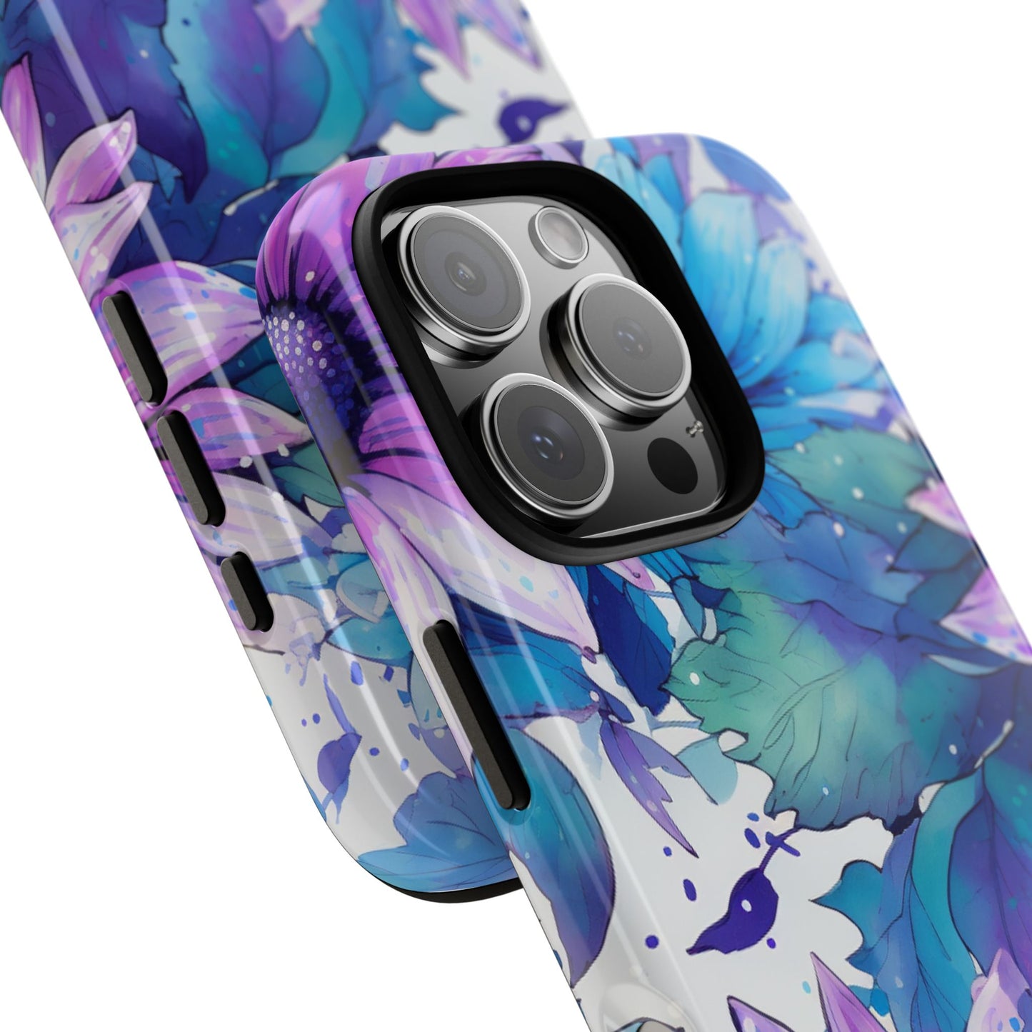 Dreamy Blue & Purple Floral Watercolor Mobile Case