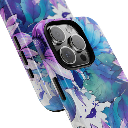 Dreamy Blue & Purple Floral Watercolor Mobile Case