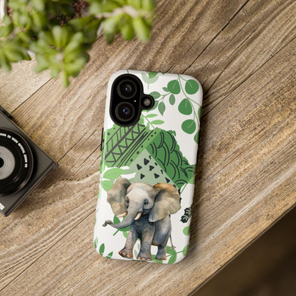 Playful Baby Elephant Mobile Cover – Tropical Boho Art