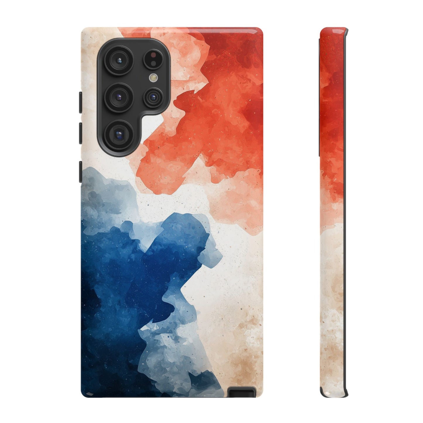 Crimson & Cobalt – Abstract Watercolor Splash Phone Case for iPhone, Google Pixel, Samsung