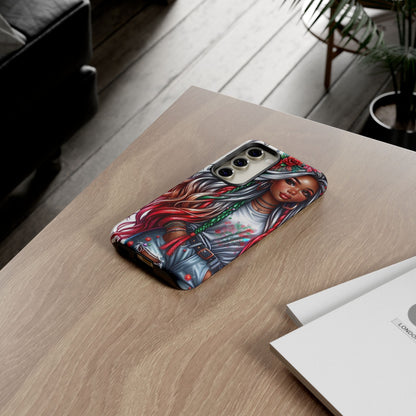 Festive Boho Queen – Holiday Glow & Candy Cane Braids Mobile Cover