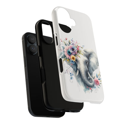 Floral Elephant Mobile Cover – Elegant Watercolor Art